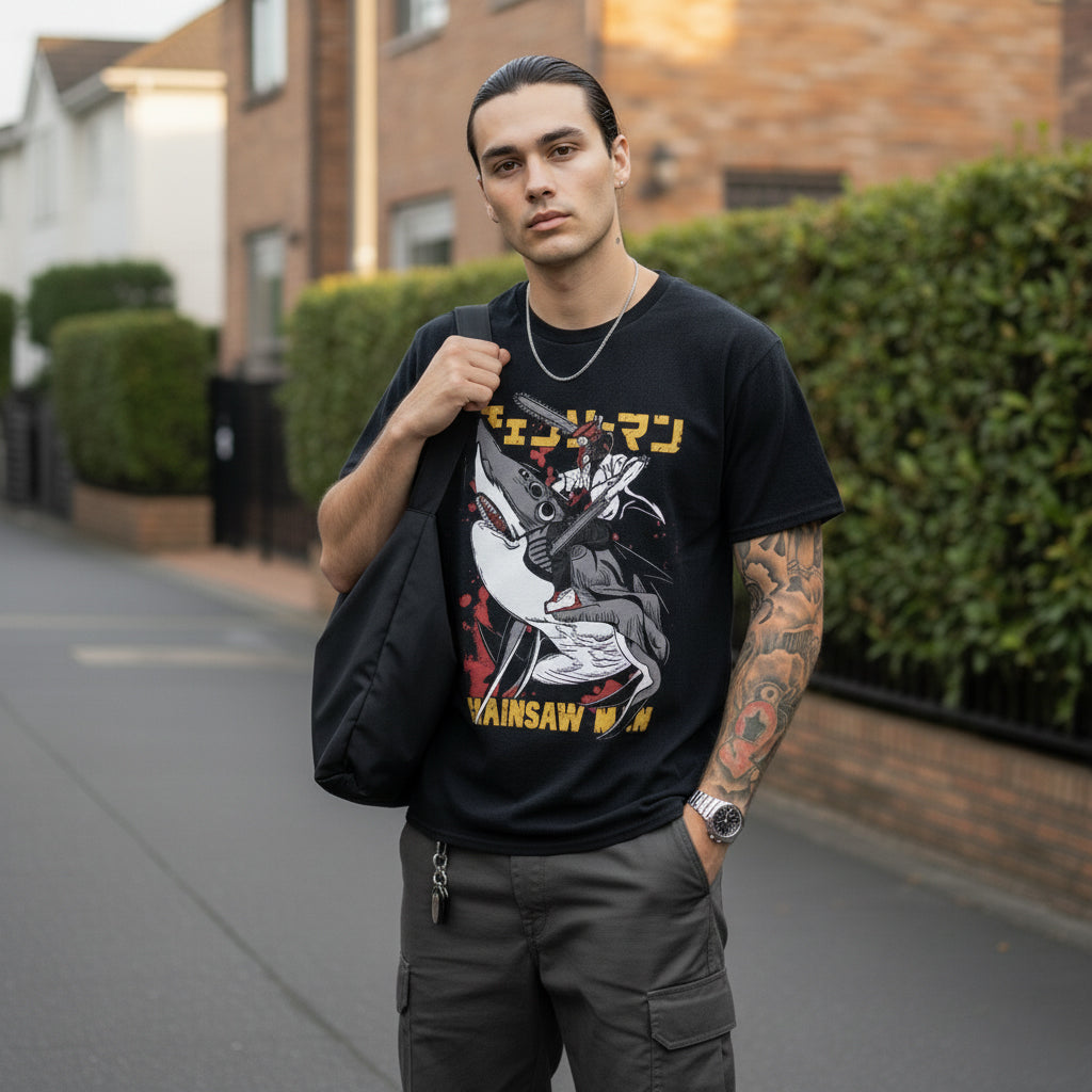 Chainsaw Shark Rider Tee
