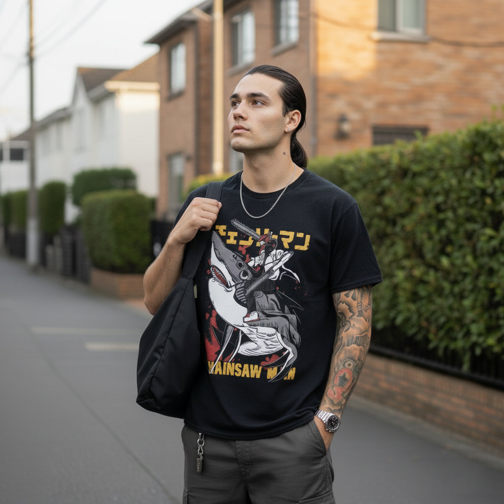 Chainsaw Shark Rider Tee