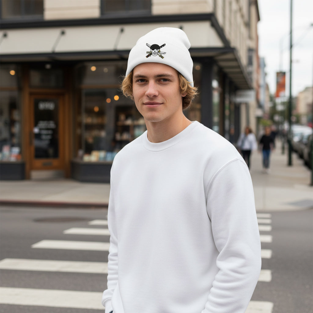 Crossed Swords Skull Beanie (Embroidery)