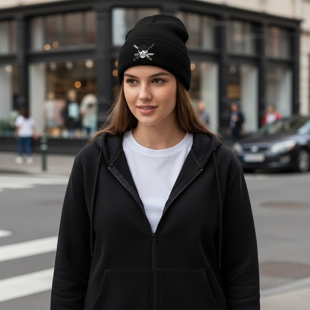 Crossed Swords Skull Beanie (Embroidery)