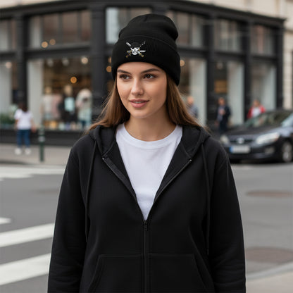 Crossed Swords Skull Beanie (Embroidery)
