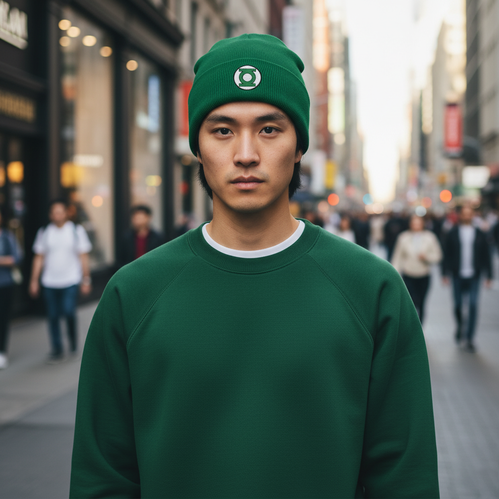 Green Energy Ring Beanie (Embroidery)