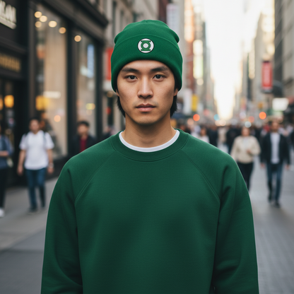 Green Energy Ring Beanie (Embroidery)