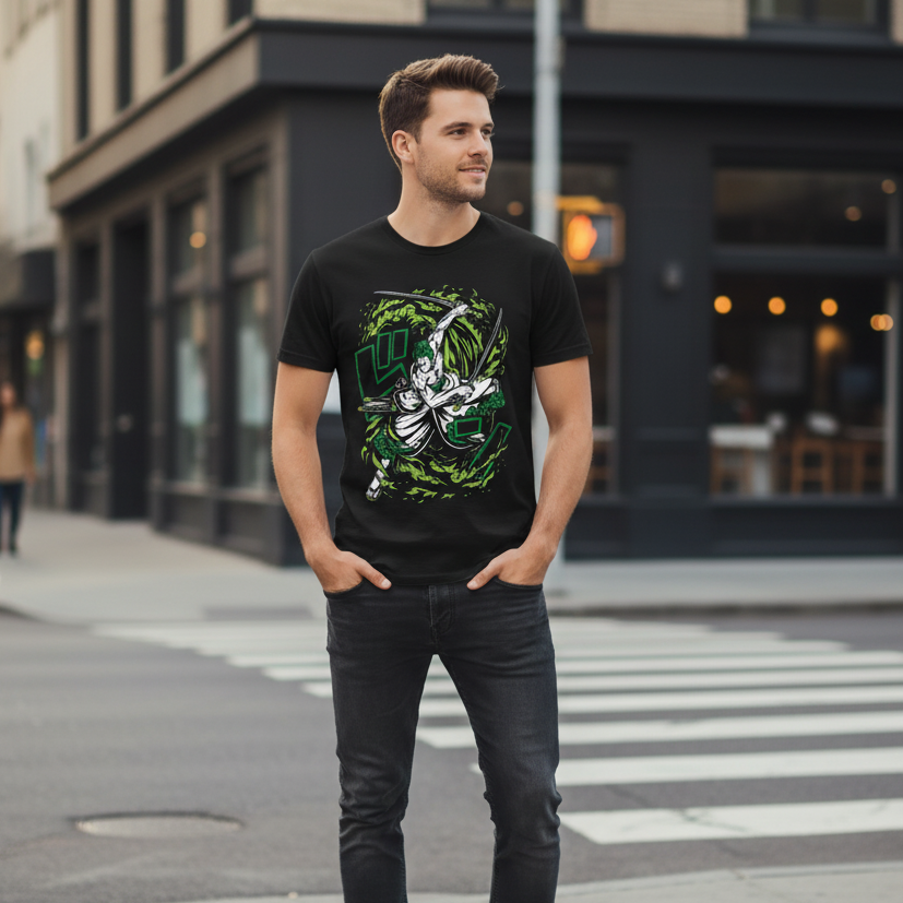 Ashura Green Flames Zoro Tee