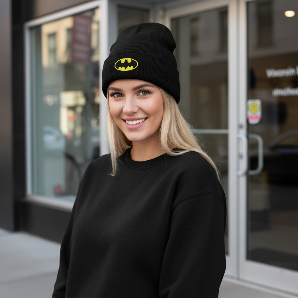 Classic Night Bat Beanie (Embroidery)