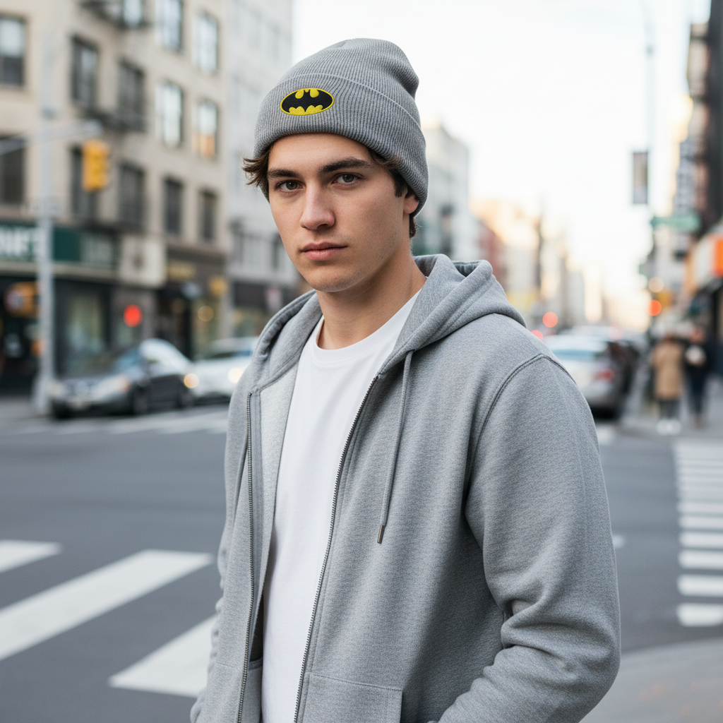 Classic Night Bat Beanie (Embroidery)