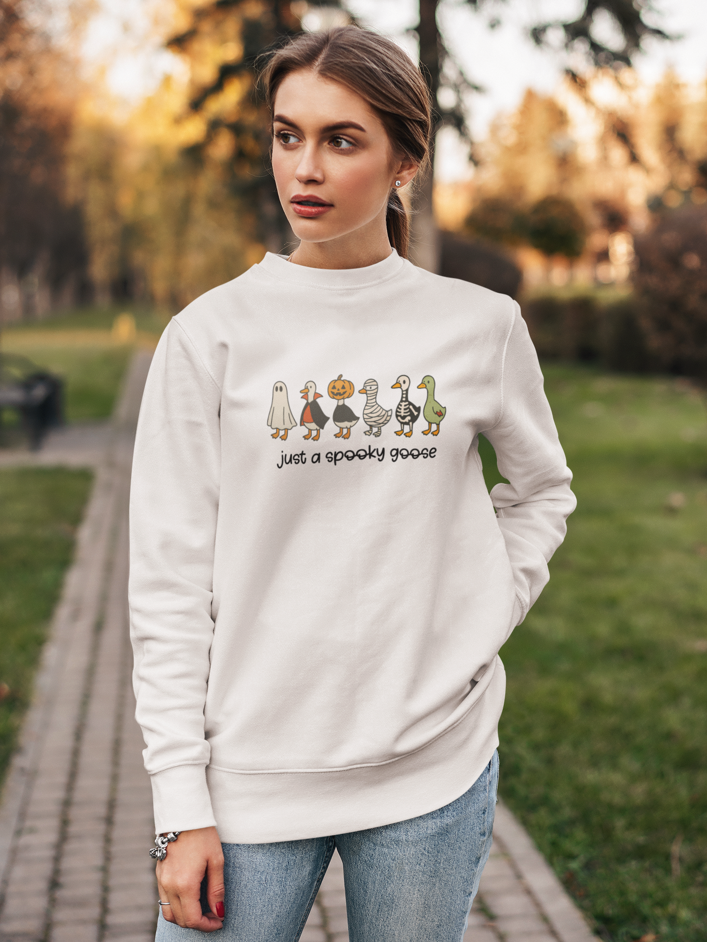 Spooky Goose Halloween Sweatshirt