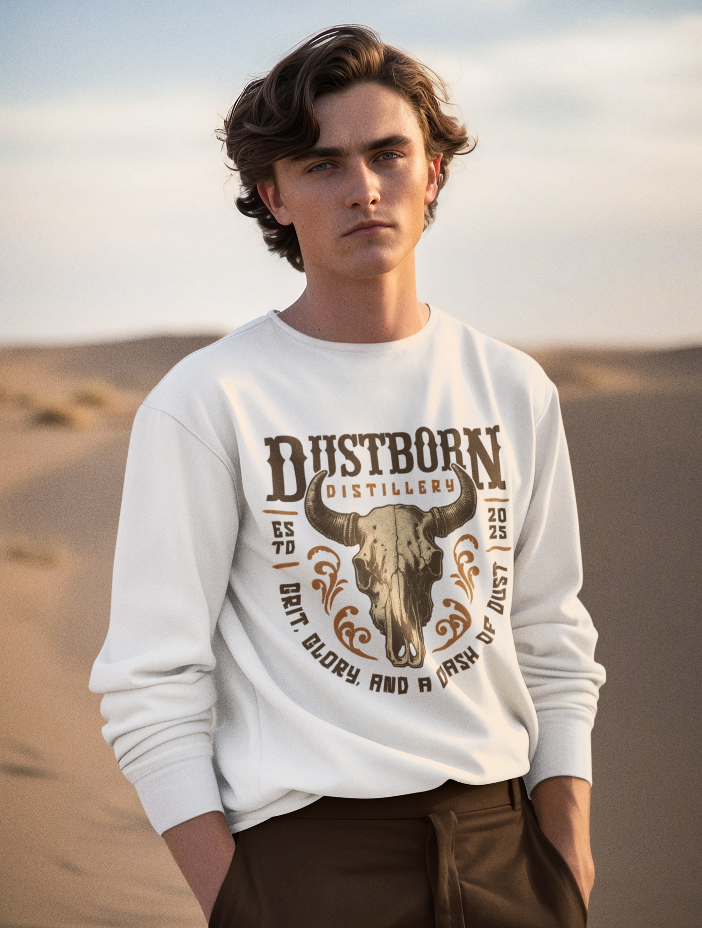 Western Bull Skull Sweatshirt