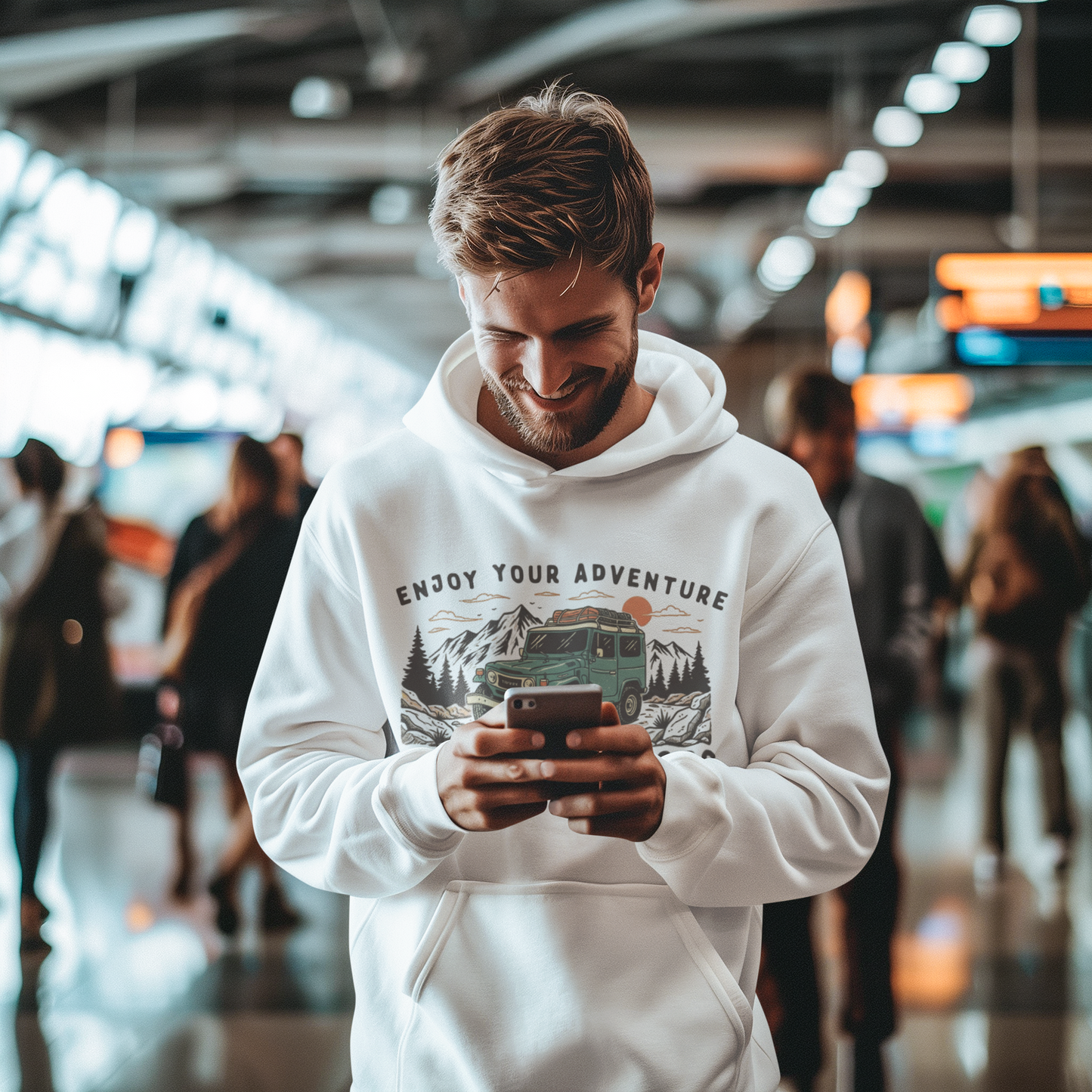 Retro Mountain Cars Hoodie