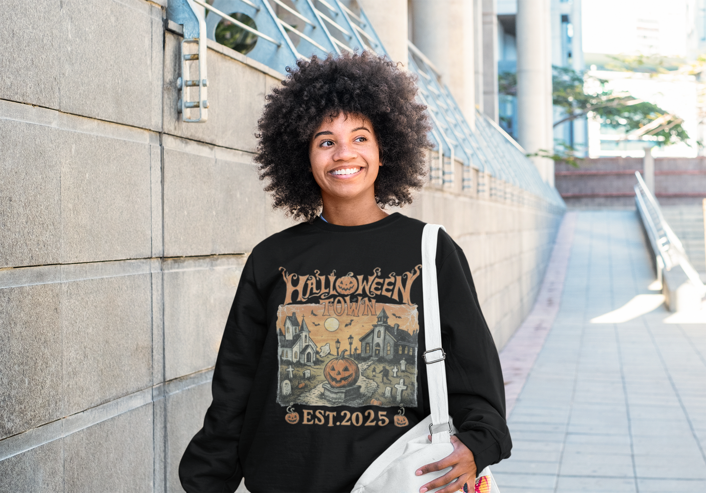Vintage Halloween Town Graphic Sweatshirt